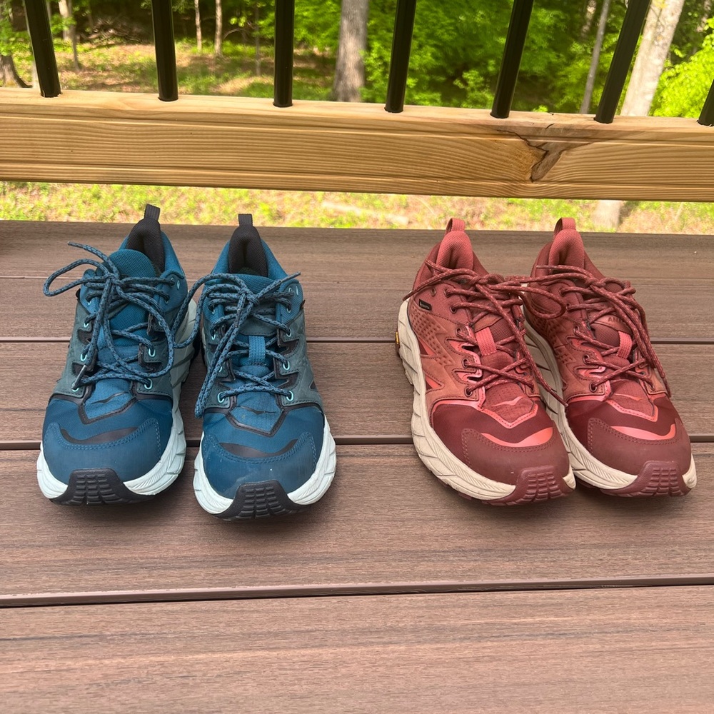 2 women's Hoka Anacapa GORETEX WATERPROOF Hiking shoes sz 8B